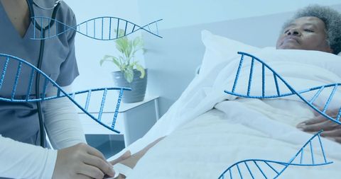 Genetic Research: Doctor Examines Patient in Modern Healthcare Setting