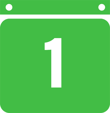 Green Transparent Number One Calendar Icon Vector Design - Download Free Stock Videos Pikwizard.com