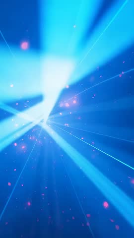 Converging Blue Beams Creating Luminous Futuristic Cyber Tunnel Vertical Video