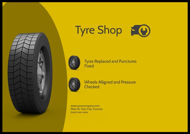 Professional Tire Shop for Tire Replacement and Wheel Alignment - Download Free Stock Templates Pikwizard.com