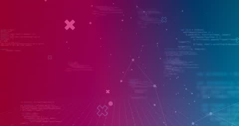 Futuristic Network Connections with Code Overlay