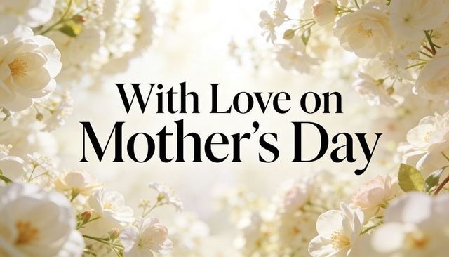 With love on mother's day elegant floral background soft cream and pink blossoms