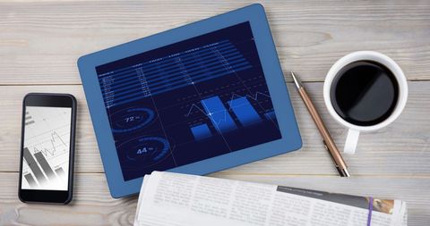 Digital Finance Analysis with Smartphone and Tablet on Desk - Download Free Stock Images Pikwizard.com