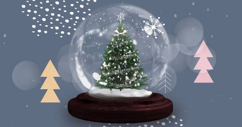 Christmas Tree Snow Globe with Shooting Star Effect