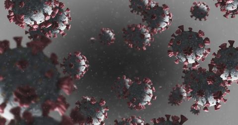 Floating Macro Coronavirus Cells on Grey Background - Download Free Stock Images Pikwizard.com