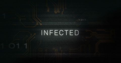 Infected Text with Digital Circuit Overlay Indicating Data Breach - Download Free Stock Images Pikwizard.com