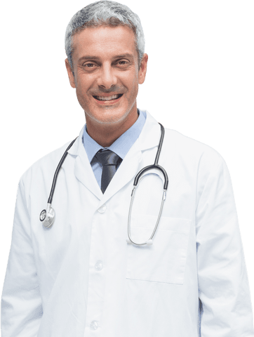 portrait of smiling male doctor with stethoscope on transparent background - Download Free Stock Videos Pikwizard.com