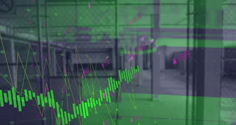 Dynamic Data Analysis Overlay on Urban Cityscape Background