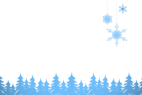 transparent blue snowflakes and fir trees winter scene - Download Free Stock Videos Pikwizard.com
