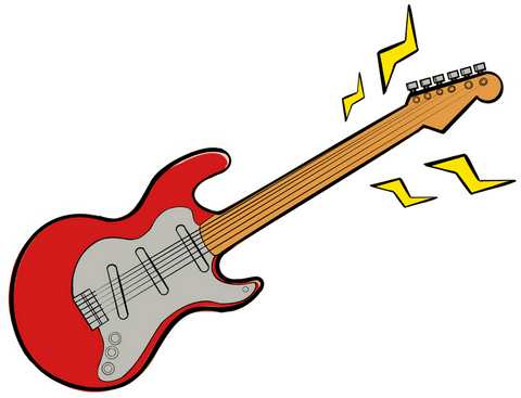transparent red electric guitar with lightning bolt details - Download Free Stock Videos Pikwizard.com