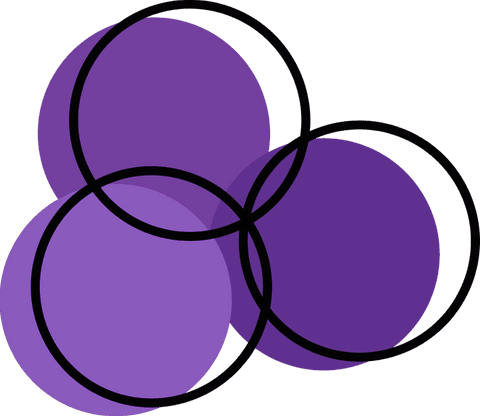 overlapping purple circles forming diagram in vector format on transparent background - Download Free Stock Videos Pikwizard.com
