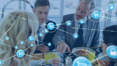 Networking Meeting with Holographic Digital Icons