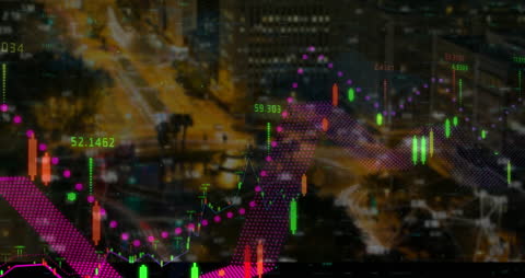 Financial Data Analytics Overlay in Urban Cityscape