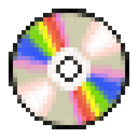 pixel art compact disc with rainbow reflections transparent - Download Free Stock Videos Pikwizard.com