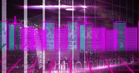 futuristic metaverse city with digital display graphics - Download Free Stock Images Pikwizard.com