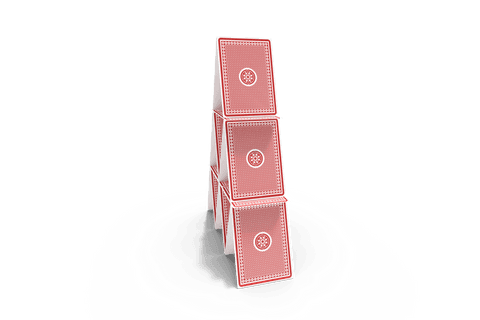 transparent house of cards tower on white background - Download Free Stock Videos Pikwizard.com