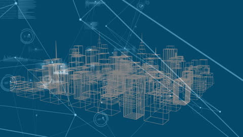 Futuristic City Network Concept with Digital Connectivity
