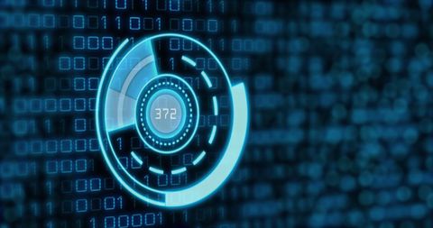 Futuristic Data Interface with Blue Circle and Binary Code - Download Free Stock Images Pikwizard.com
