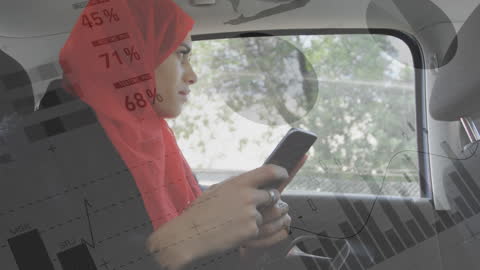 Businesswoman Analyzing Financial Data During Commute