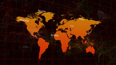 Animated World Map with Numeric Data Overlays