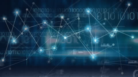 Futuristic Digital Connectivity Concept with Binary Code Overlay