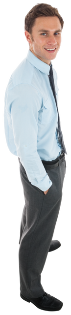 Confident Businessman in Blue Shirt on White Transparent Background - Download Free Stock Videos Pikwizard.com