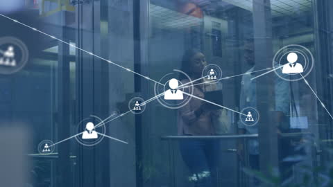 Abstract Connections Network in Modern Office Environment
