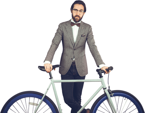 transparent portrait of stylish businessman with bicycle standing - Download Free Stock Videos Pikwizard.com