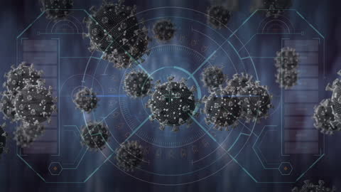 Futuristic Animation of COVID-19 Cells with Data Overlay