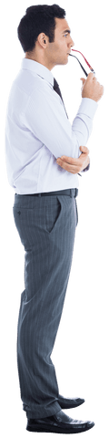 Thoughtful Asian Businessman Crunching Numbers Transparent - Download Free Stock Videos Pikwizard.com