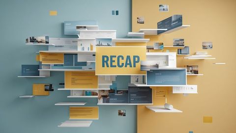 Futuristic 3d data visualization interface with focus on recap