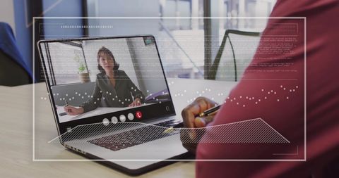 Virtual Meeting with Digital Data Overlay Concept