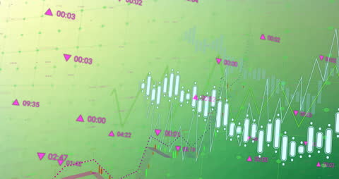 Abstract Financial Data Visualization in Green Tones