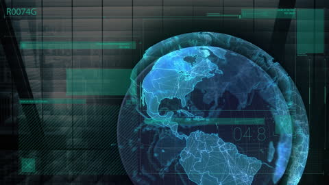 Futuristic Digital Globe Displaying Global Data Networks