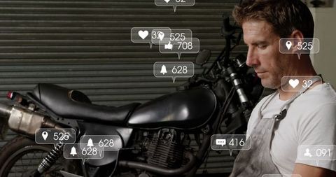 Mechanic Handling Digital Engagement over Motorcycle