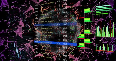 Digital Data Analysis with Global Network Connections Overlaid - Download Free Stock Images Pikwizard.com