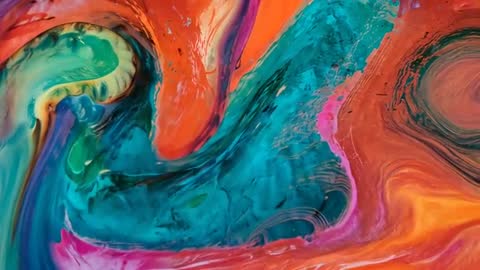 Dynamic Swirls and Vibrant Colors in Abstract Fluid Art