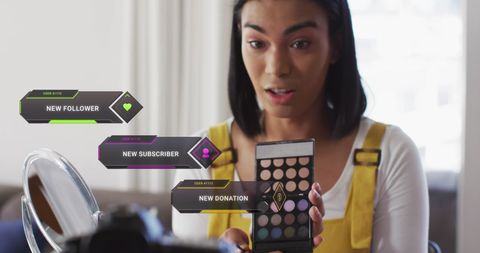 Makeup Vlogger Celebrating Social Media Milestones - Download Free Stock Images Pikwizard.com