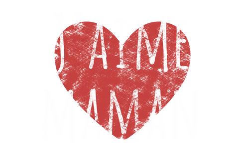 J'aime maman heart illustration, transparent background design