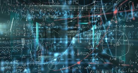 Mathematical Equations Overlay with Digital Interface - Download Free Stock Images Pikwizard.com