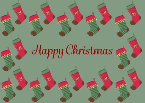 festive christmas stockings pattern with holiday greeting - Download Free Stock Templates Pikwizard.com