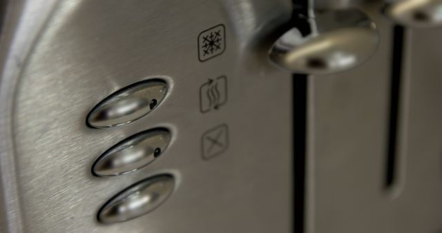 Closeup of Stainless Steel Toaster Controls - Download Free Stock Images Pikwizard.com