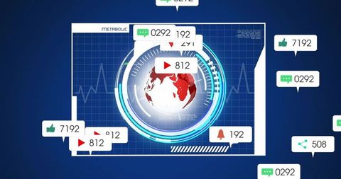 global social media analytics and data processing visualization - Download Free Stock Images Pikwizard.com