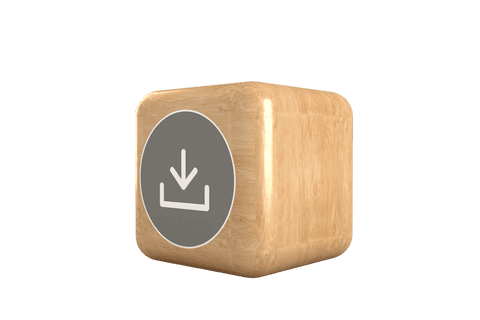 Transparent Cube with Download Symbol on Woodgrain Texture - Download Free Stock Videos Pikwizard.com