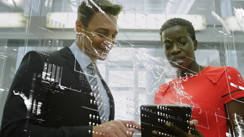 Global Business Team Analyzing Digital Data