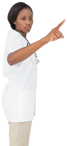 Transparent African American Female Doctor Pointing with Focus - Download Free Stock Videos Pikwizard.com