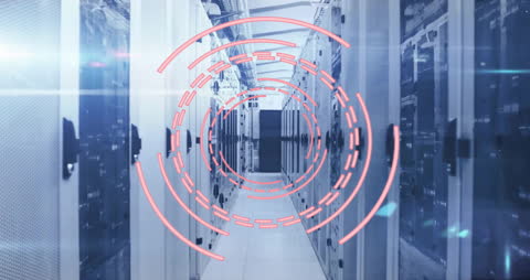 Futuristic Digital Data Flow in Modern Server Room Concept