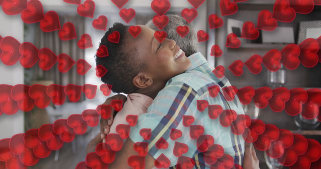 Bonding Between Grandfather and Grandson Surrounded by Hearts - Download Free Stock Images Pikwizard.com