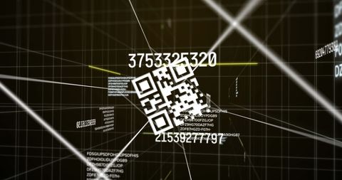 Digital Overlay of QR Code on Futuristic Grid Network - Download Free Stock Images Pikwizard.com