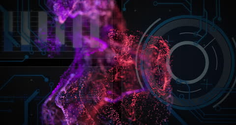 Futuristic Digital Interface with Abstract Particle Formation